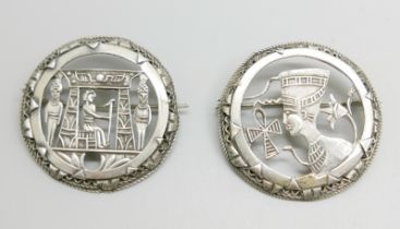 Two Egyptian brooches