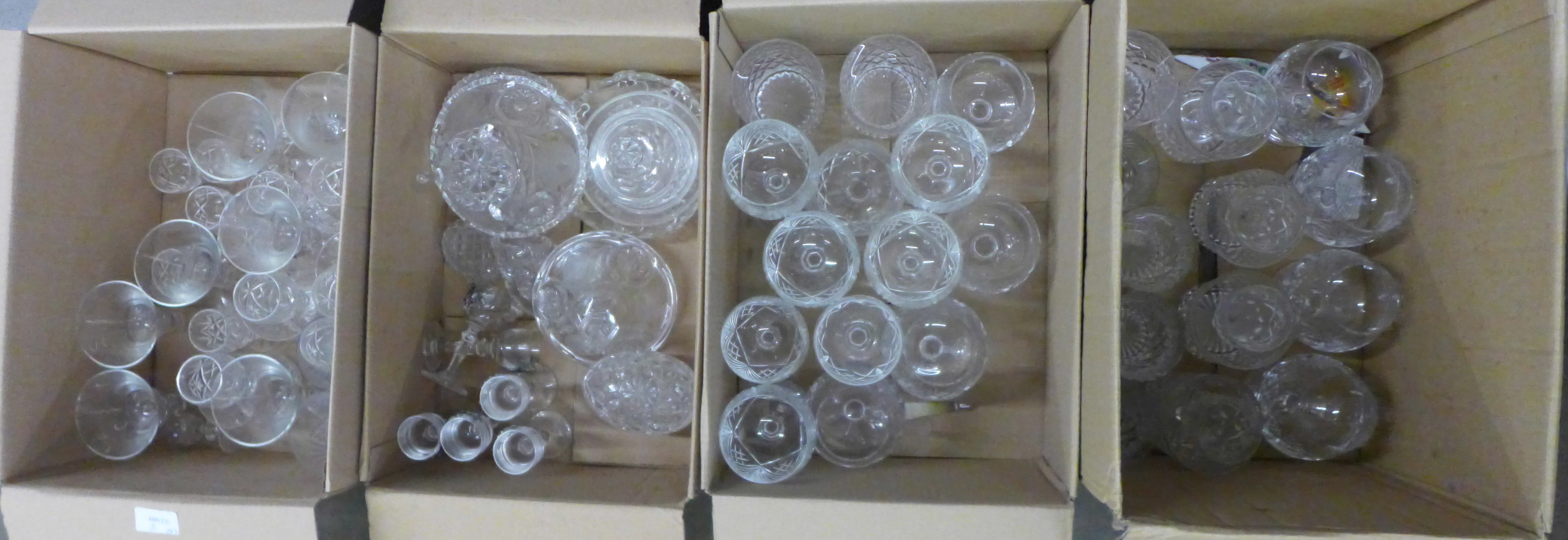 A collection of crystal and glass; tumblers, wine glasses, brandy glasses, etc. **PLEASE NOTE THIS