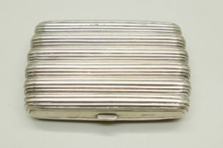 A small Victorian silver cigar case, 87.7g, 5cm x 8cm