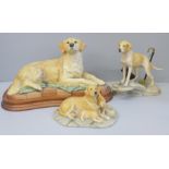Three Border Fine Arts figures; Foxhound and Terrier (1930, limited edition), Labrador with