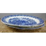 Two blue and white meat plates **PLEASE NOTE THIS LOT IS NOT ELIGIBLE FOR IN-HOUSE POSTING AND