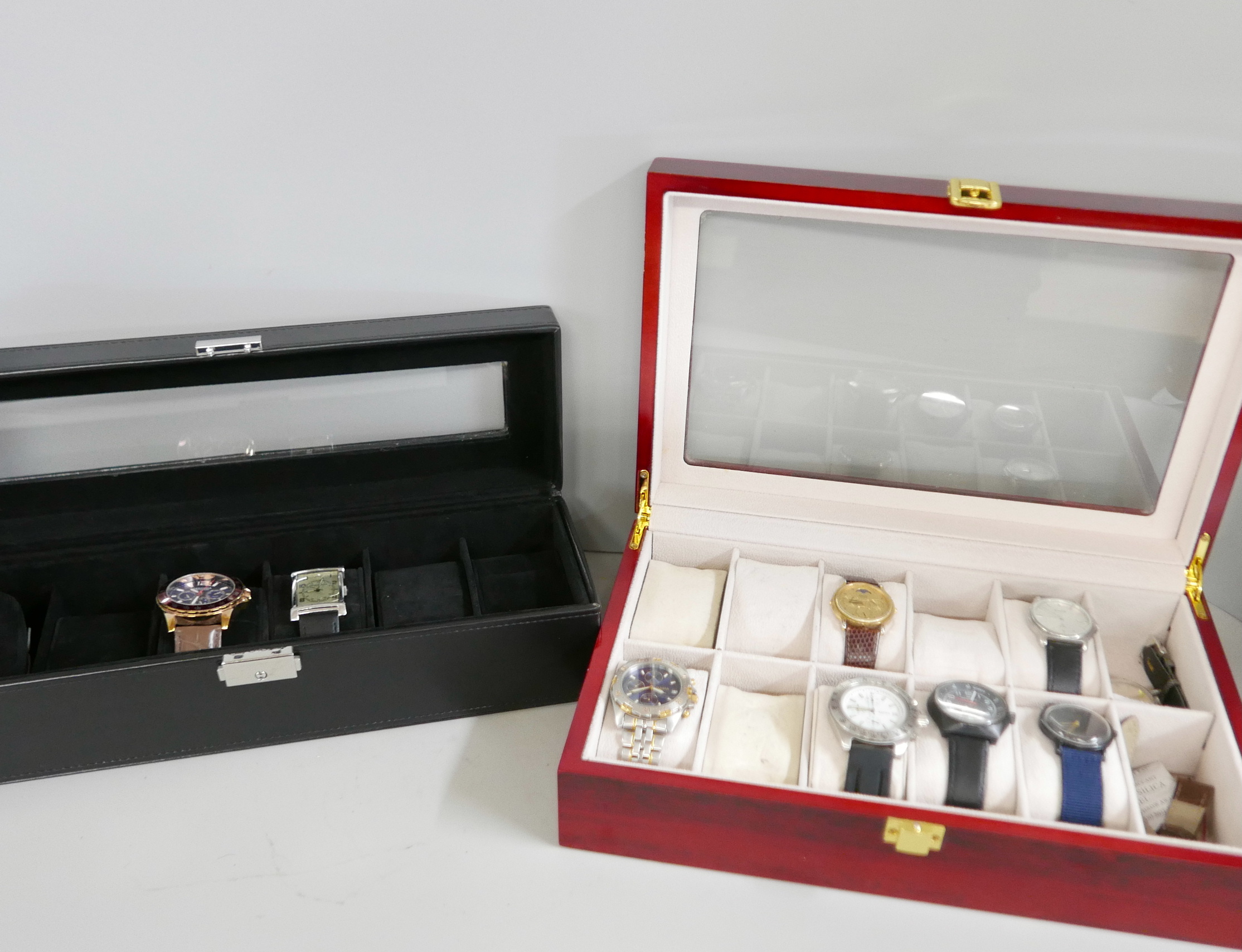 Ten gentleman's wristwatches, Accurist, Lorus, Emporio Armani, Continental, Pulsar, Seiko,