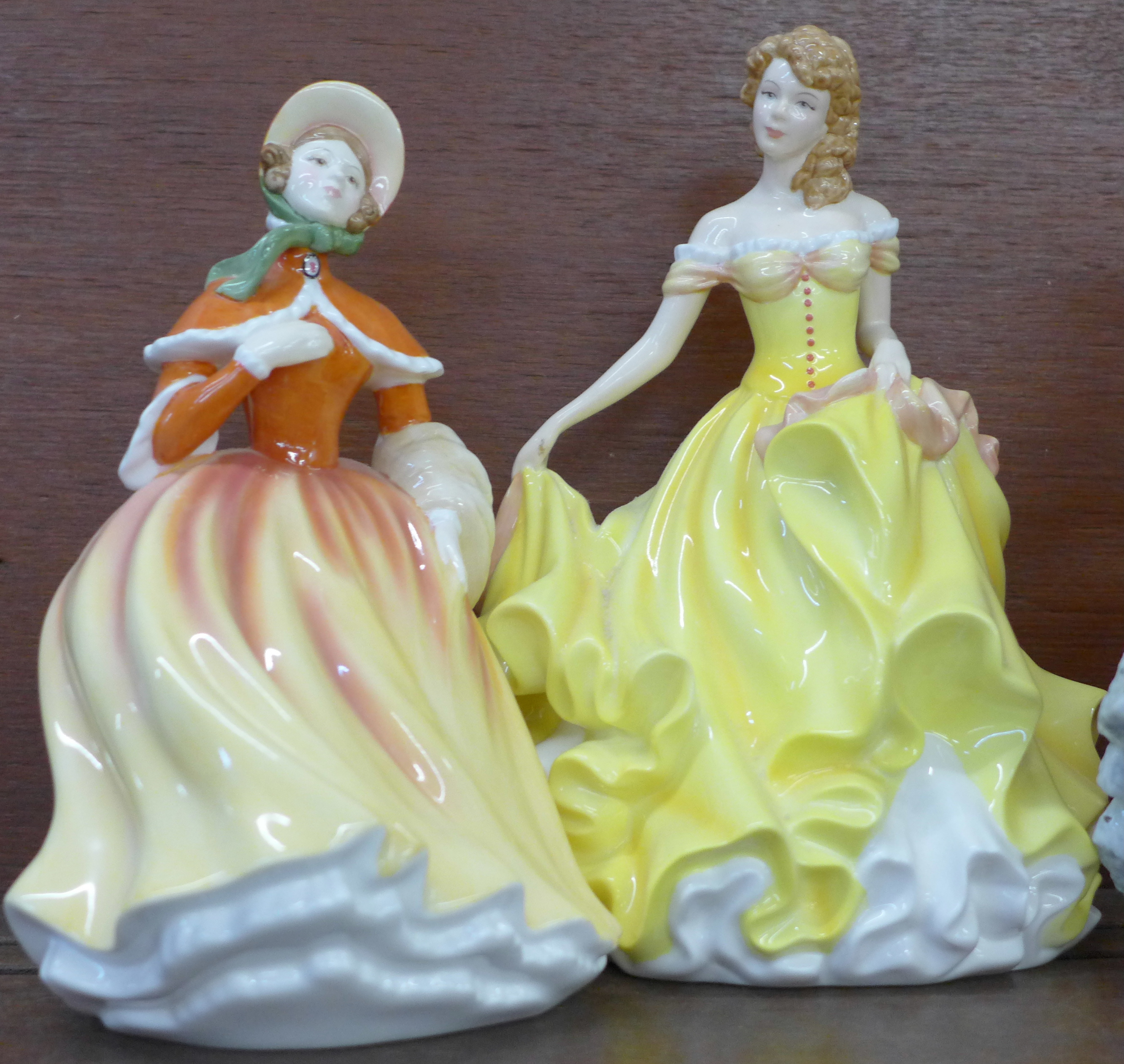 Four Royal Doulton Pretty Ladies figures; Spring, Summer, Autumn and Winter - Image 2 of 5