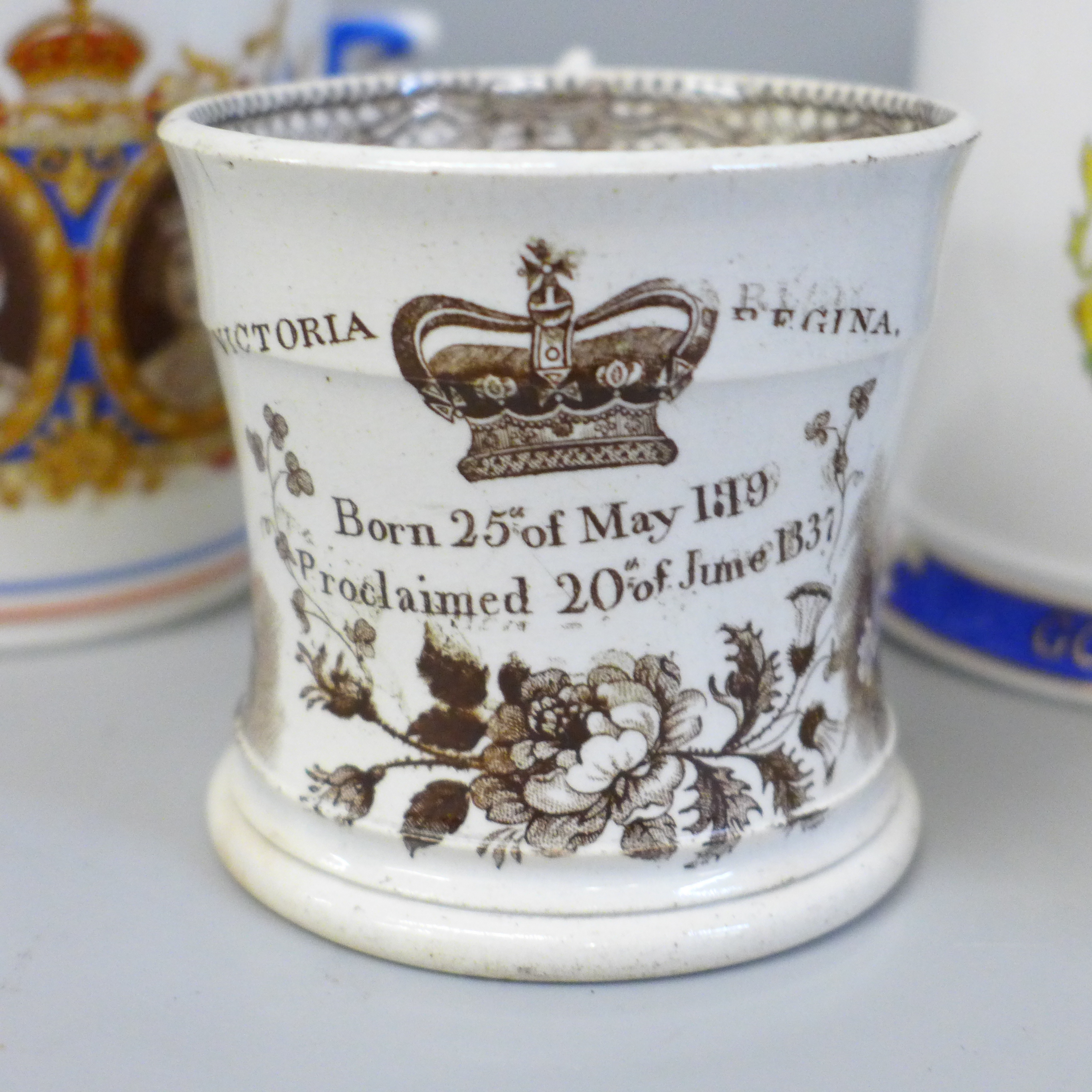 Royal commemorative mugs including Victoria 1837, George VI, 1937 - Image 2 of 3