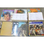 Two boxes of LP records, The Beatles Abbey Road, Elton John, Gladys Knight, The Beach Boys, etc.