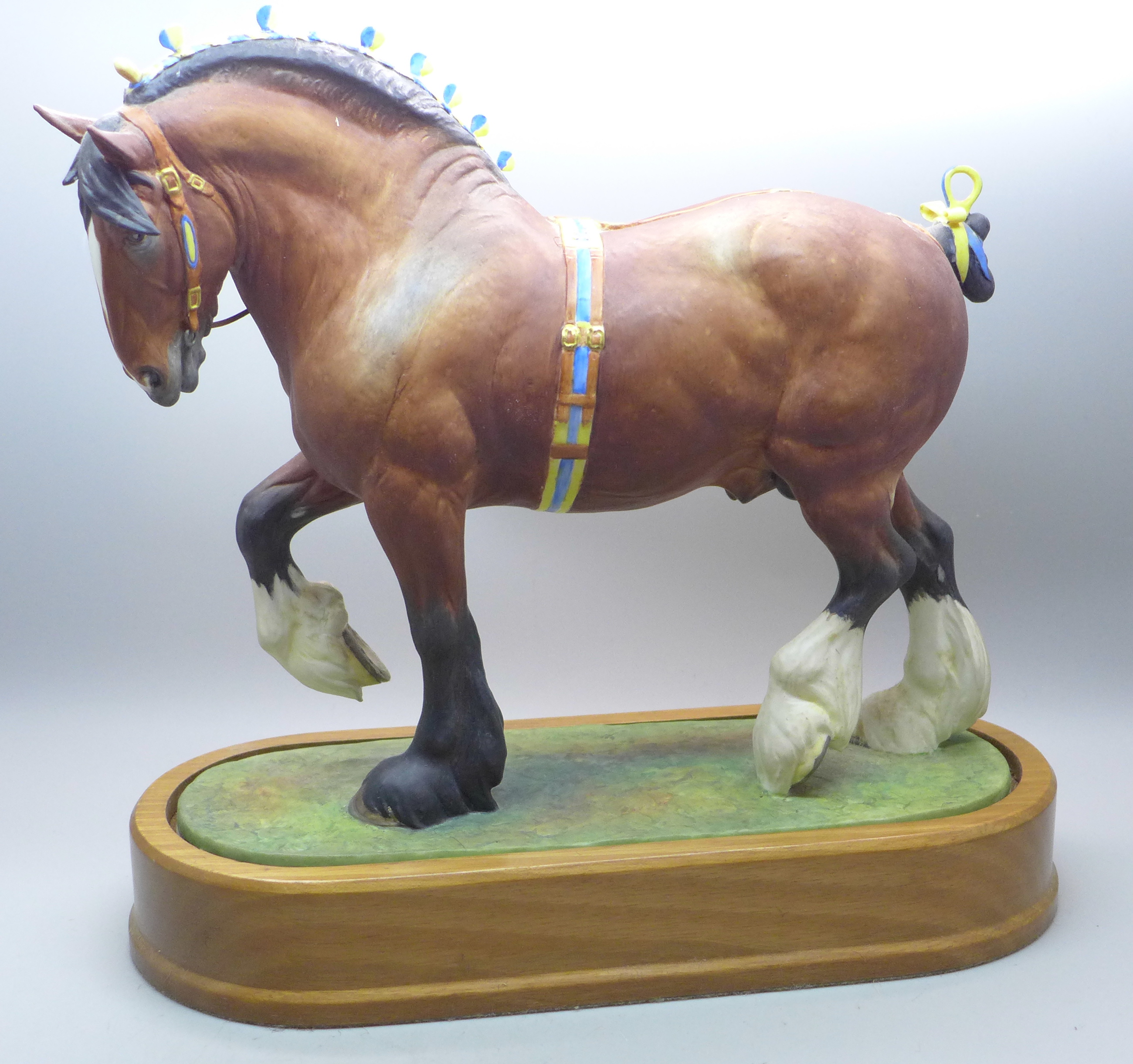 A Royal Worcester Shire stallion, modelled by Dons Lindner, 1964 in original shipping case,