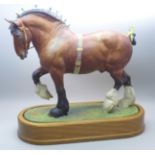 A Royal Worcester Shire stallion, modelled by Dons Lindner, 1964 in original shipping case,