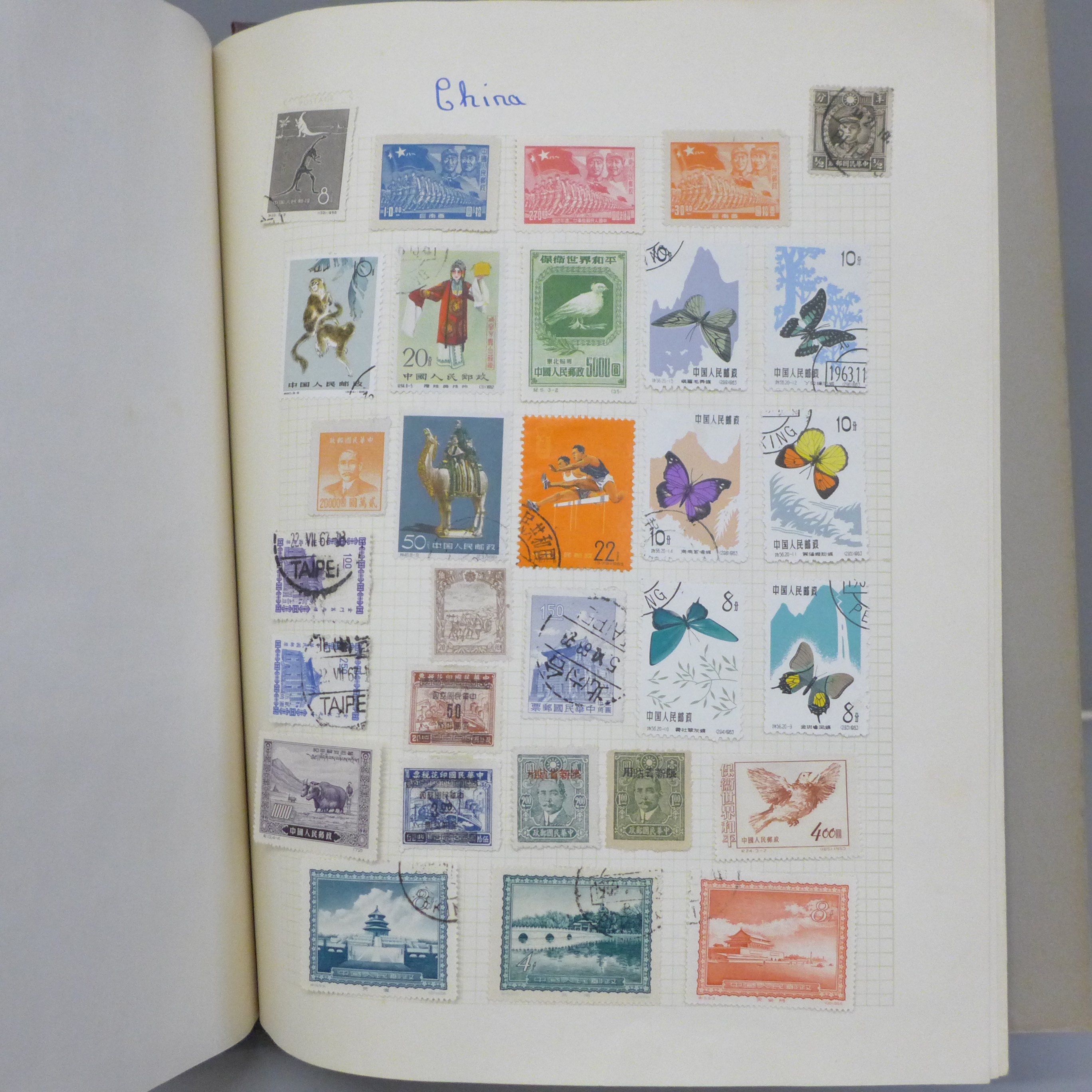 Stamps; an album of mint and used China stamps including full mint set of gymnasts in blocks of four - Image 6 of 6
