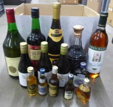 A box of mixed wines and spirits and miniatures **PLEASE NOTE THIS LOT IS NOT ELIGIBLE FOR IN-