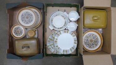 Two boxes of Langley dinner and tablewares and a box of Meakin Sienna dinnerwares **PLEASE NOTE THIS