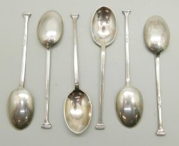 Six silver coffee spoons, Sheffield 1904, 47g