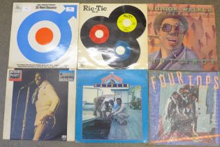Six LP records including 20 Mod Classics and Ric-Tic Relics