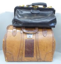 A leather weekend bag and one smaller marked Zaffiro