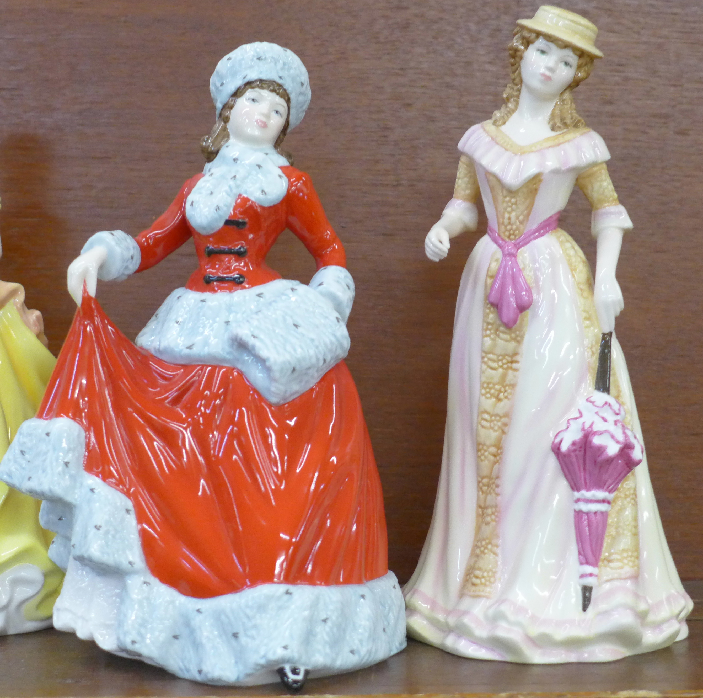 Four Royal Doulton Pretty Ladies figures; Spring, Summer, Autumn and Winter - Image 3 of 5