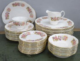 A collection of Colclough; fifteen large plates, thirteen small plates, bowls, a jug, etc. **