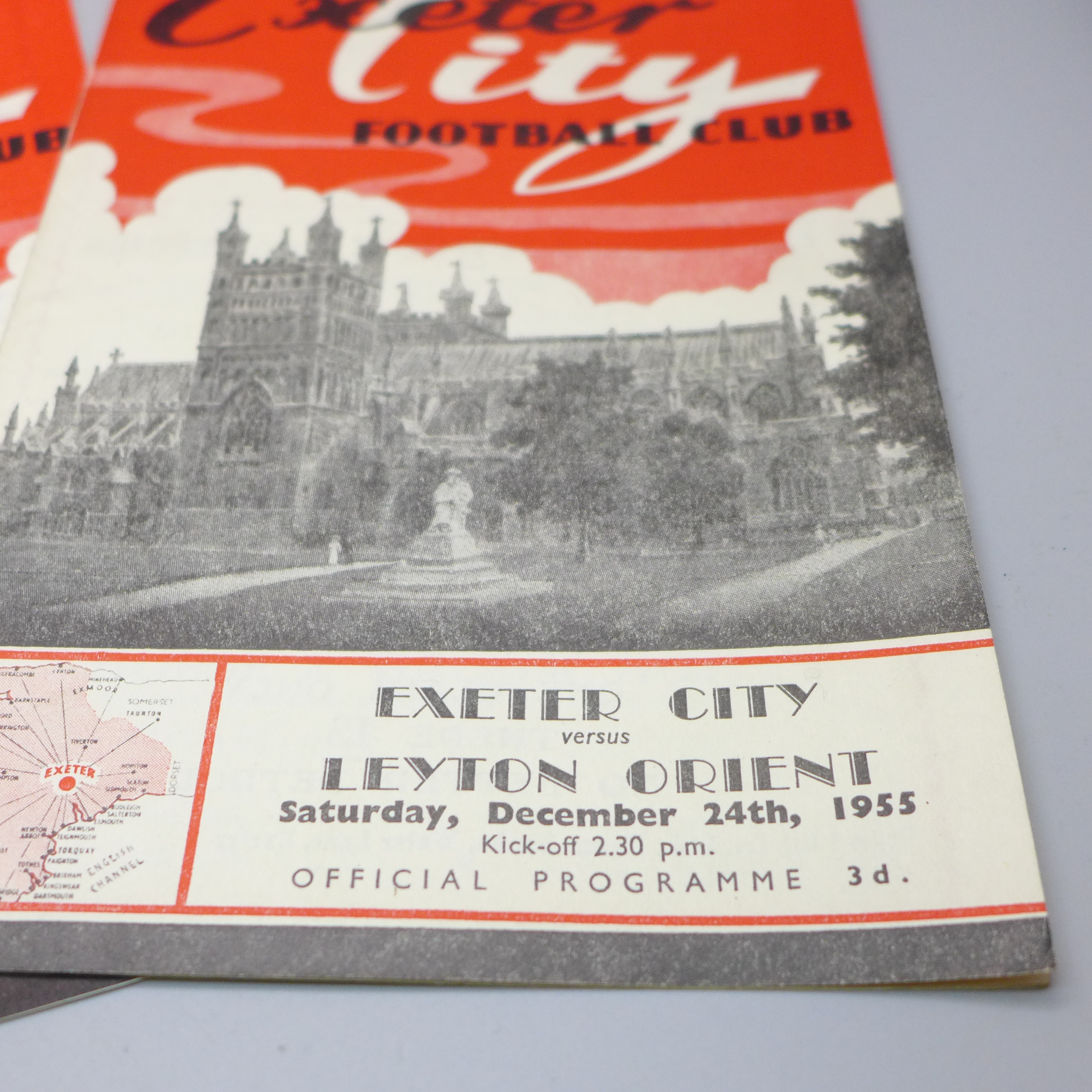 Football ephemera; Exeter City home programmes from the 1950s (5) and 1960s (17) including versus - Image 3 of 6