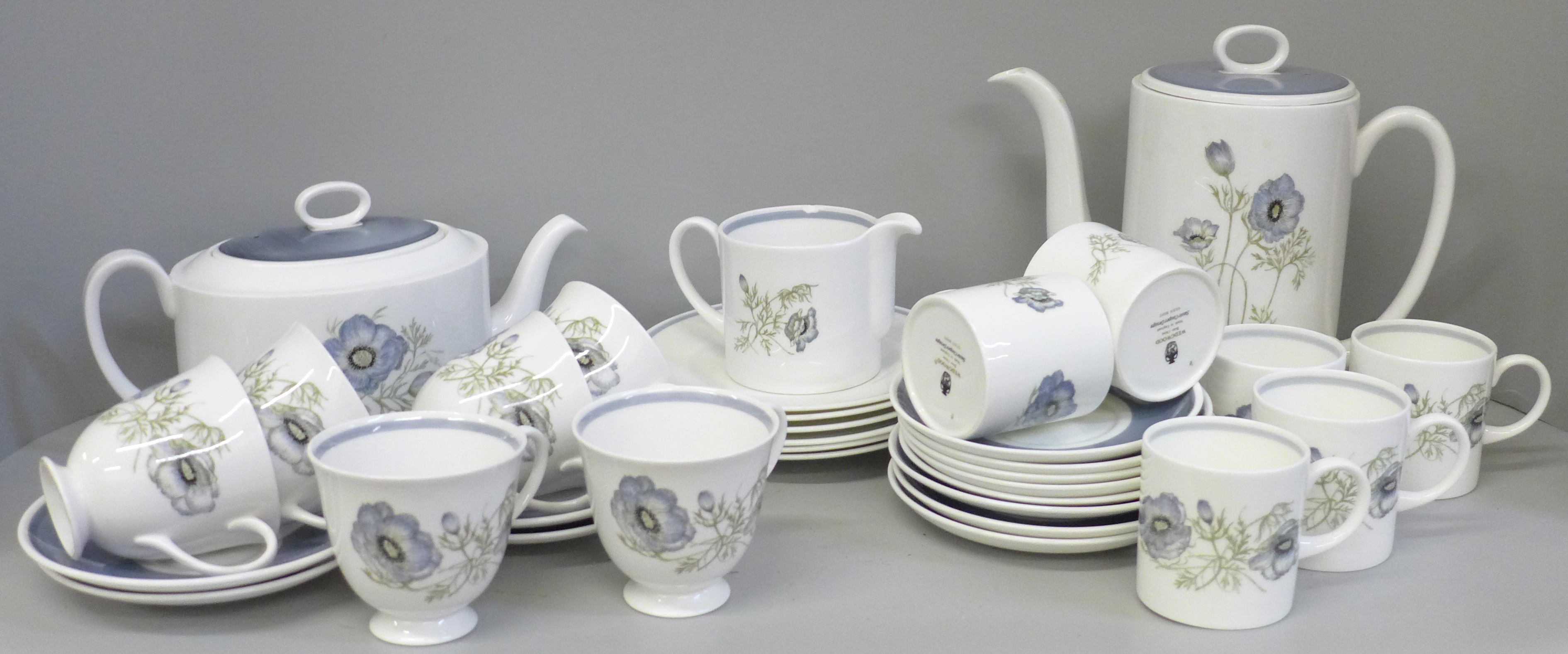 A Wedgwood Susie Cooper designed Glen Mist pattern china tea and coffee service comprising tea and