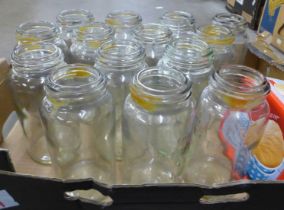 Fourteen vintage Kilner jars with lids **PLEASE NOTE THIS LOT IS NOT ELIGIBLE FOR IN-HOUSE POSTING