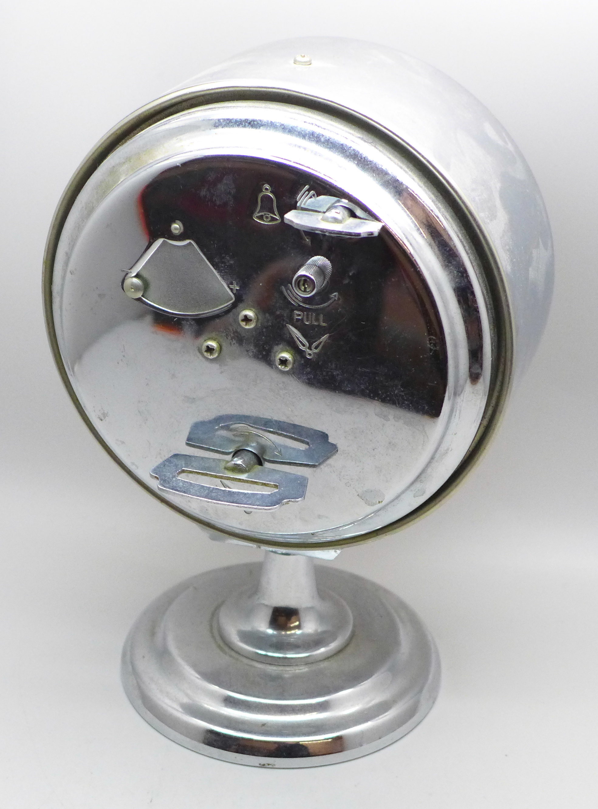 A Frontier 7-day alarm, 2 jewels 1960-70s retro pedestal alarm clock - Image 3 of 3