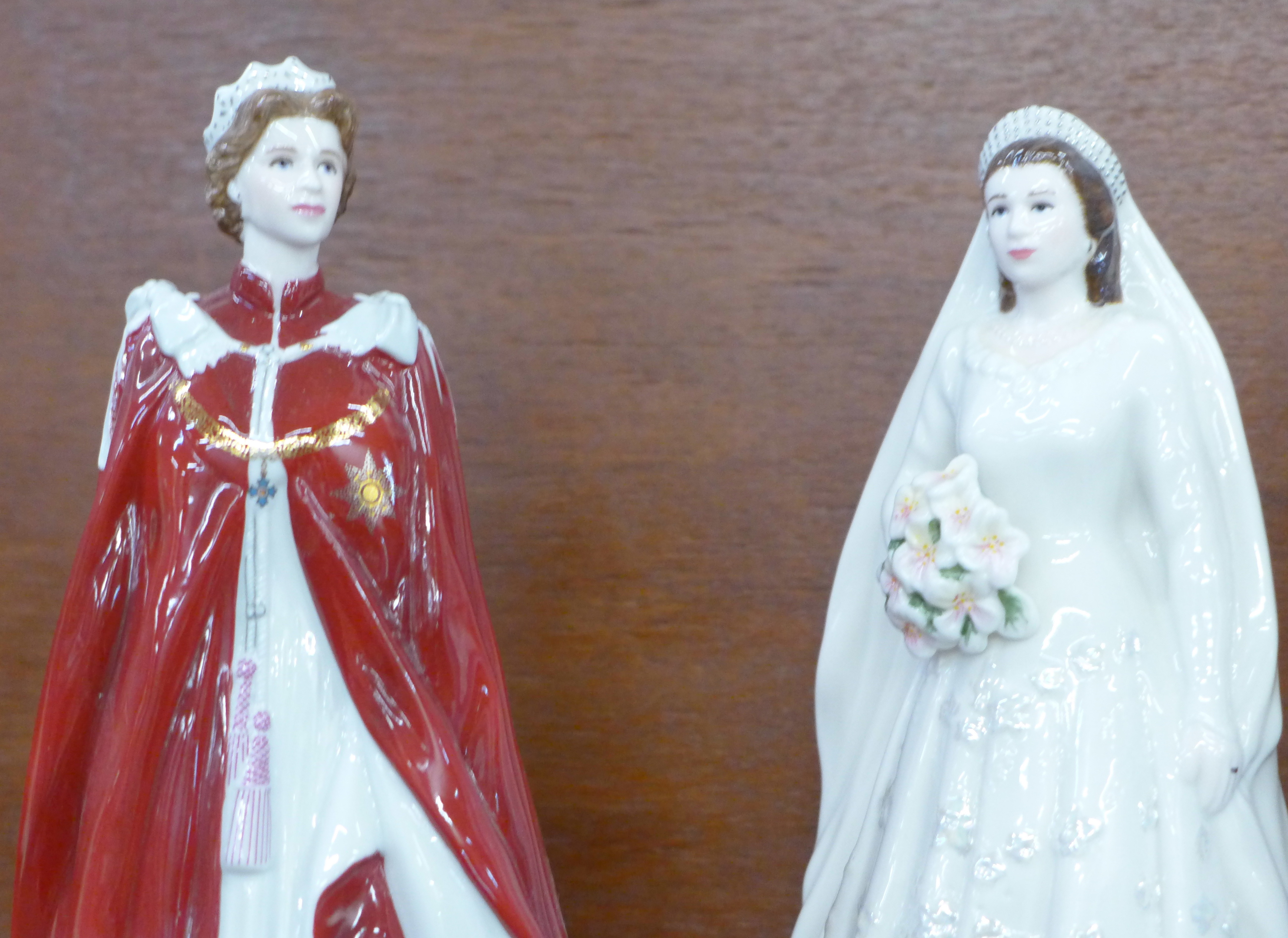 Two Royal Worcester figures; Queen Elizabeth II Diamond Wedding, In Celebration of The Queen's - Image 2 of 3