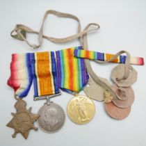 A set of three WWI medals to Lieut. F.E. Mothersole, 5th Infantry, the Star marked Pte., with four