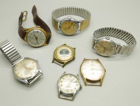 Seven vintage wristwatches