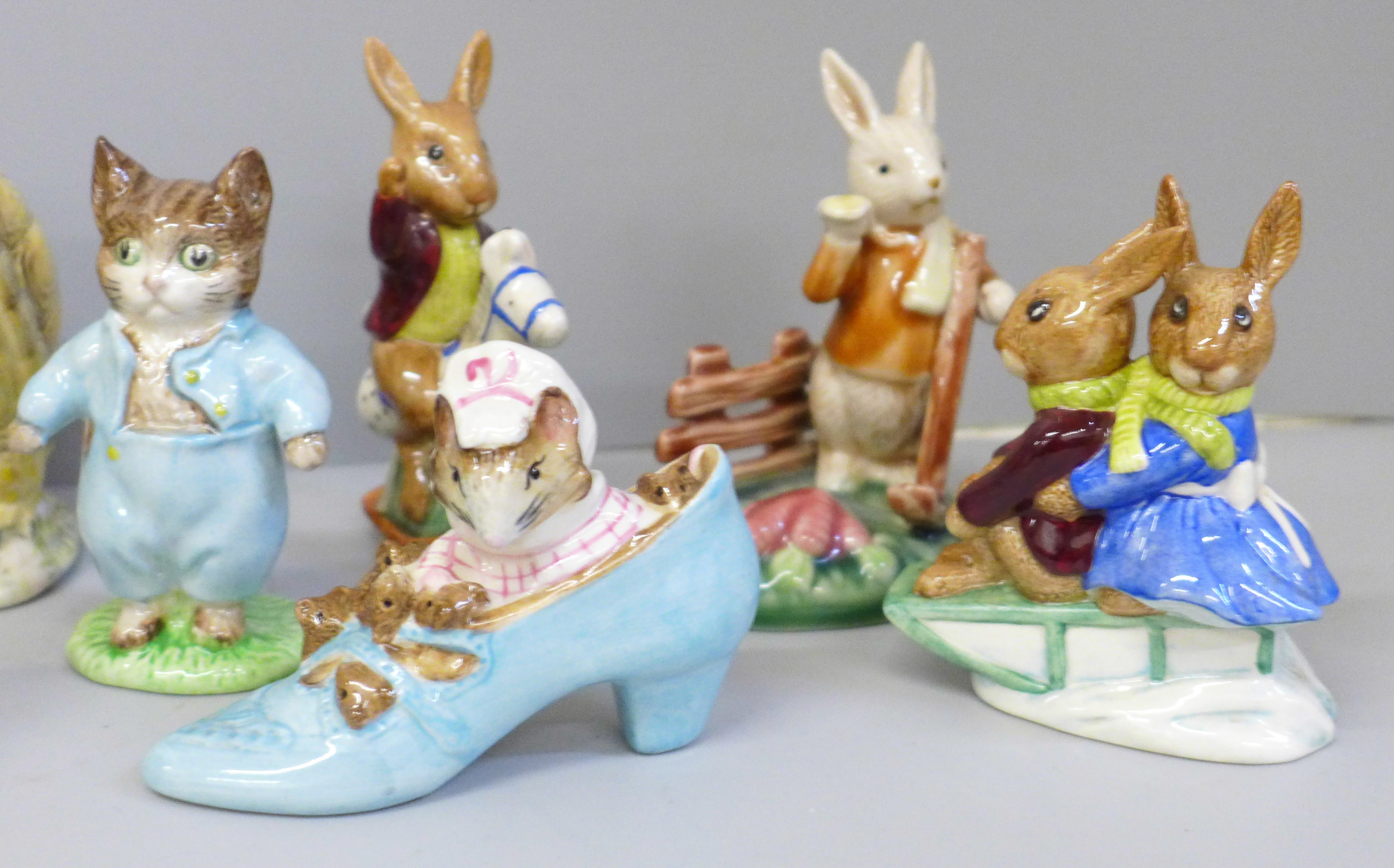 Thirteen Beatrix Potter figures, seven Royal Doulton and six Beswick and two other figures (15) - Image 4 of 6