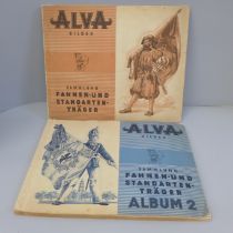 Two German cigarette card albums, Flags and Army Standards, 1930s