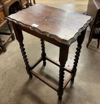 An oak barleytwist occasional table