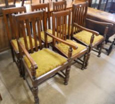 A set of six oak dining chairs