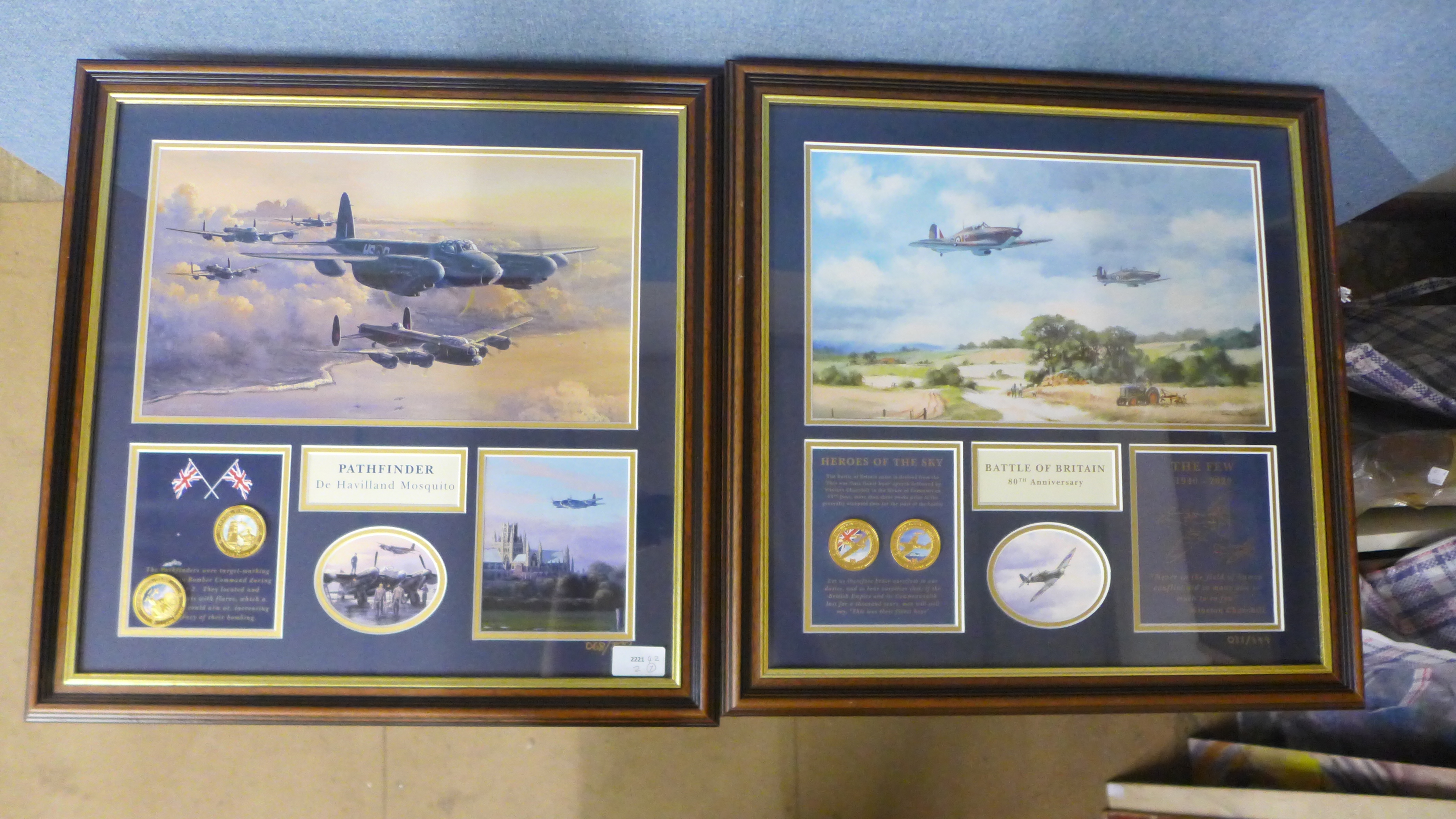 A framed set of Bradford Exchange limited edition prints with gold plated commemorative coins (7), - Image 4 of 6