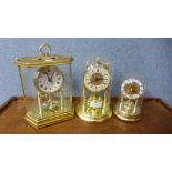 An Ingersoll anniversary clock and two others