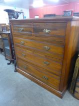 A Victorian walnut chest of drawers