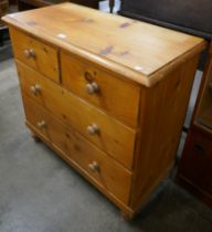 A Victorian pine chest of drawers
