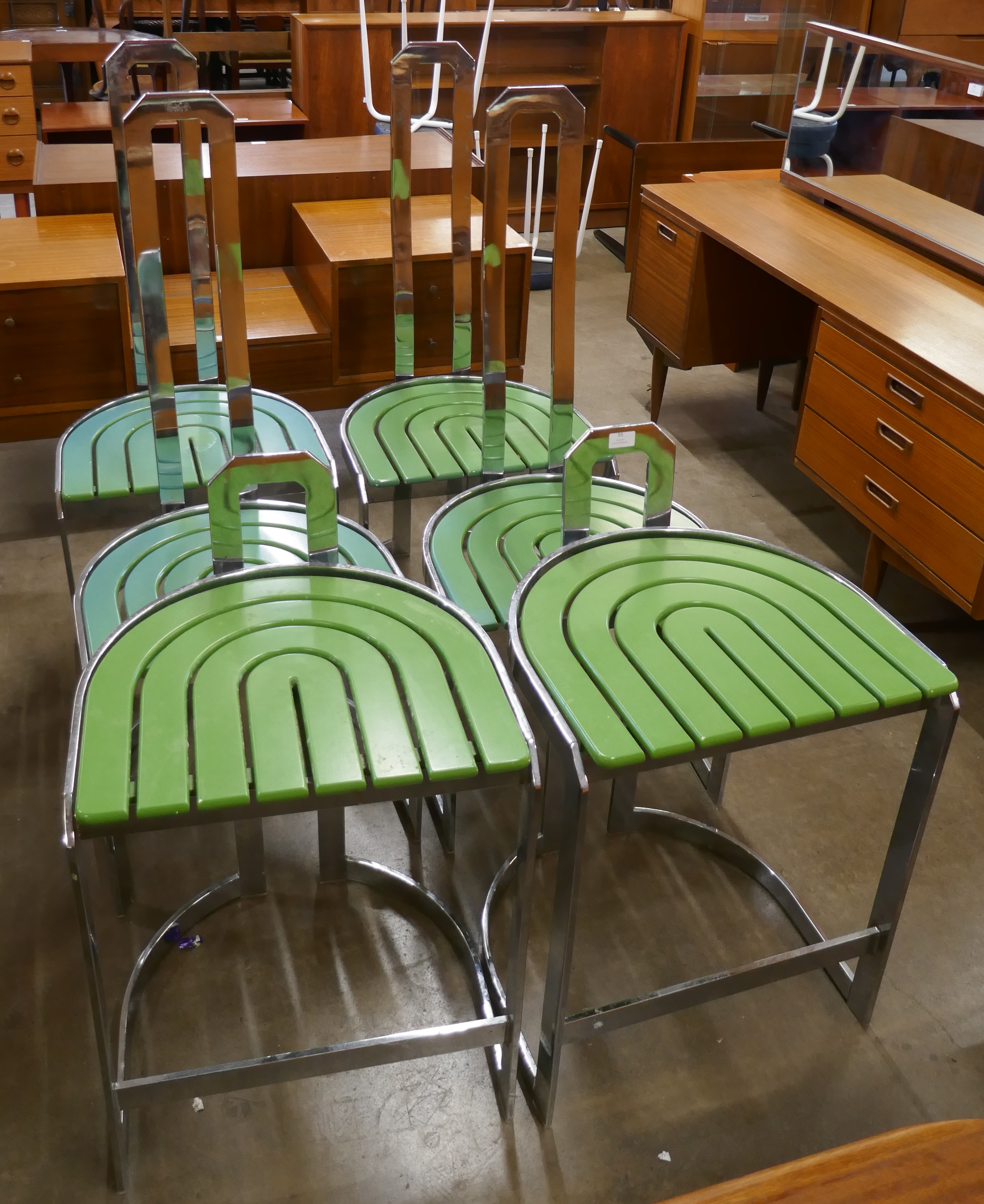 A set of six Allmilmo chrome Bauhaus style chrome chairs - Image 2 of 4