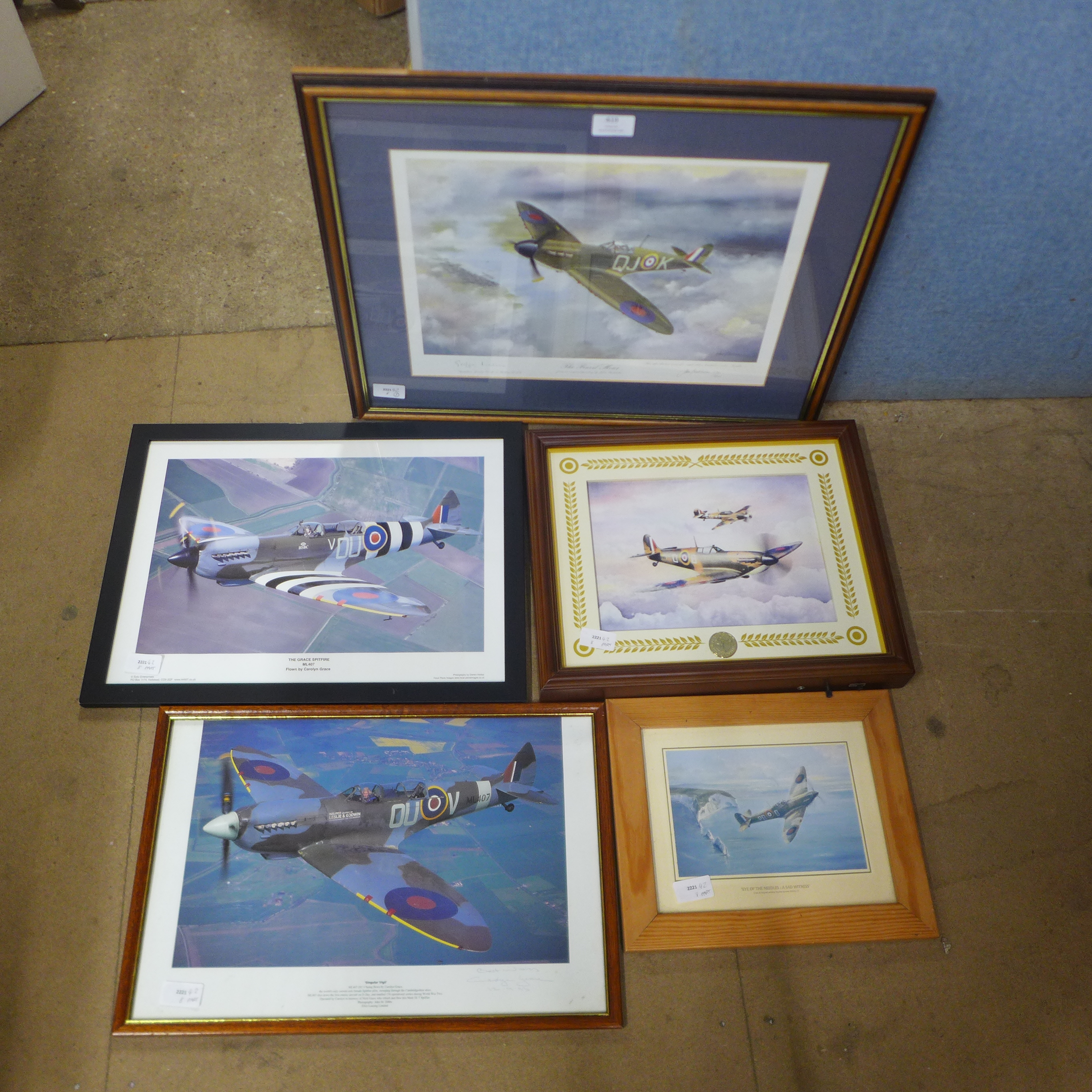 Two signed aircraft prints, including The Finest Hour by John Batchelor, 379/1940, signed by the - Image 2 of 2