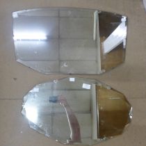 Two bevelled edge mirrors