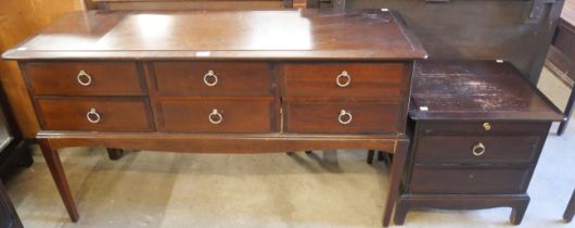 A Stag Minstrel mahogany dressing table and bedside table