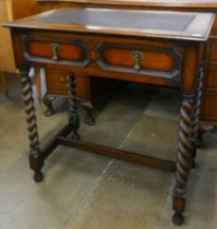 A geometric oak twist desk