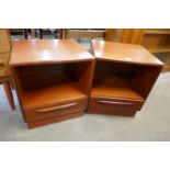 A pair of G-Plan Fresco teak bedside cabinets