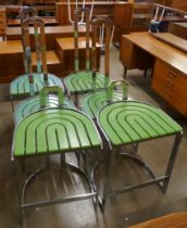 A set of six Allmilmo chrome Bauhaus style chrome chairs