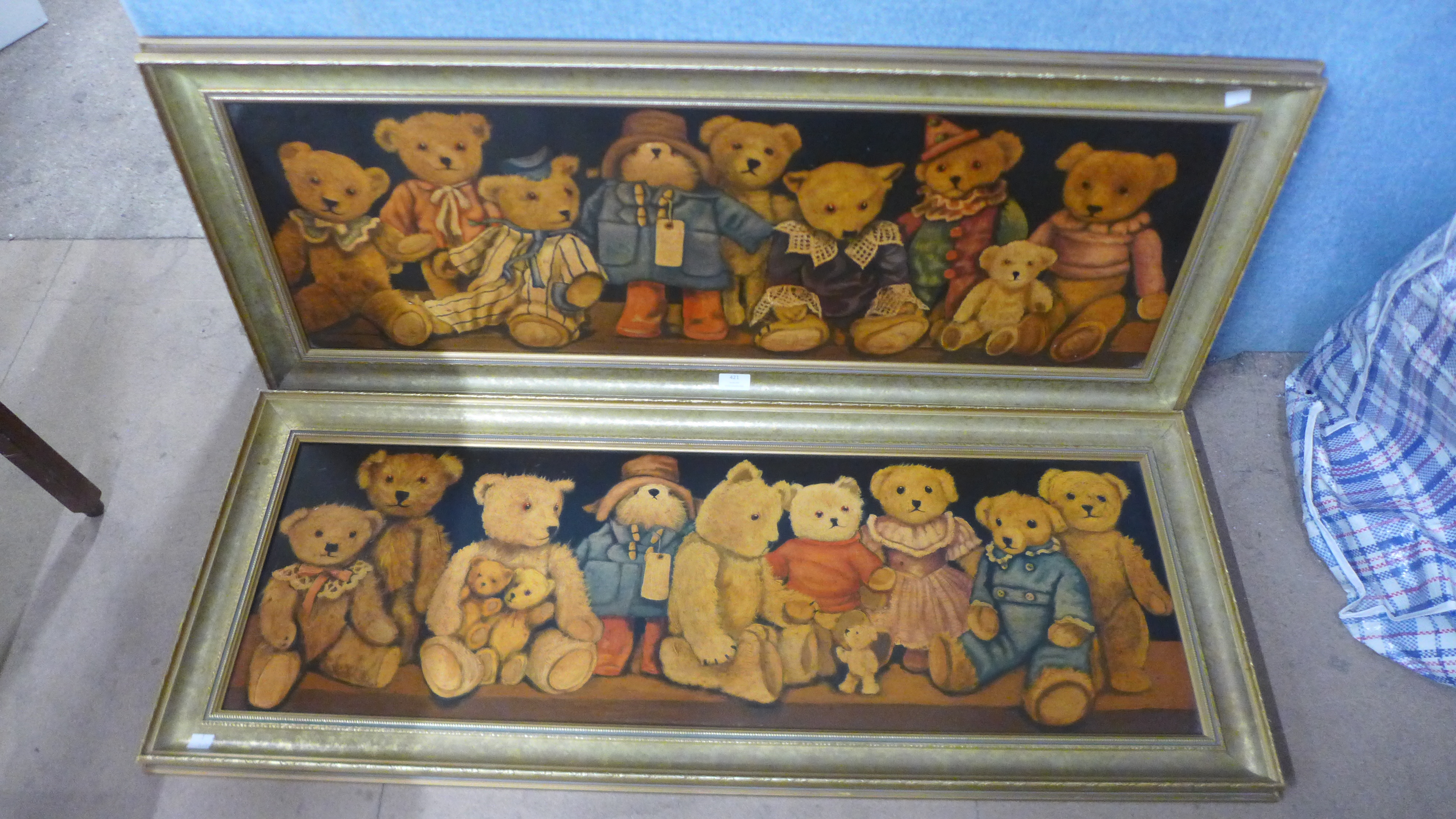 A pair of Teddy bear prints, framed - Image 2 of 2