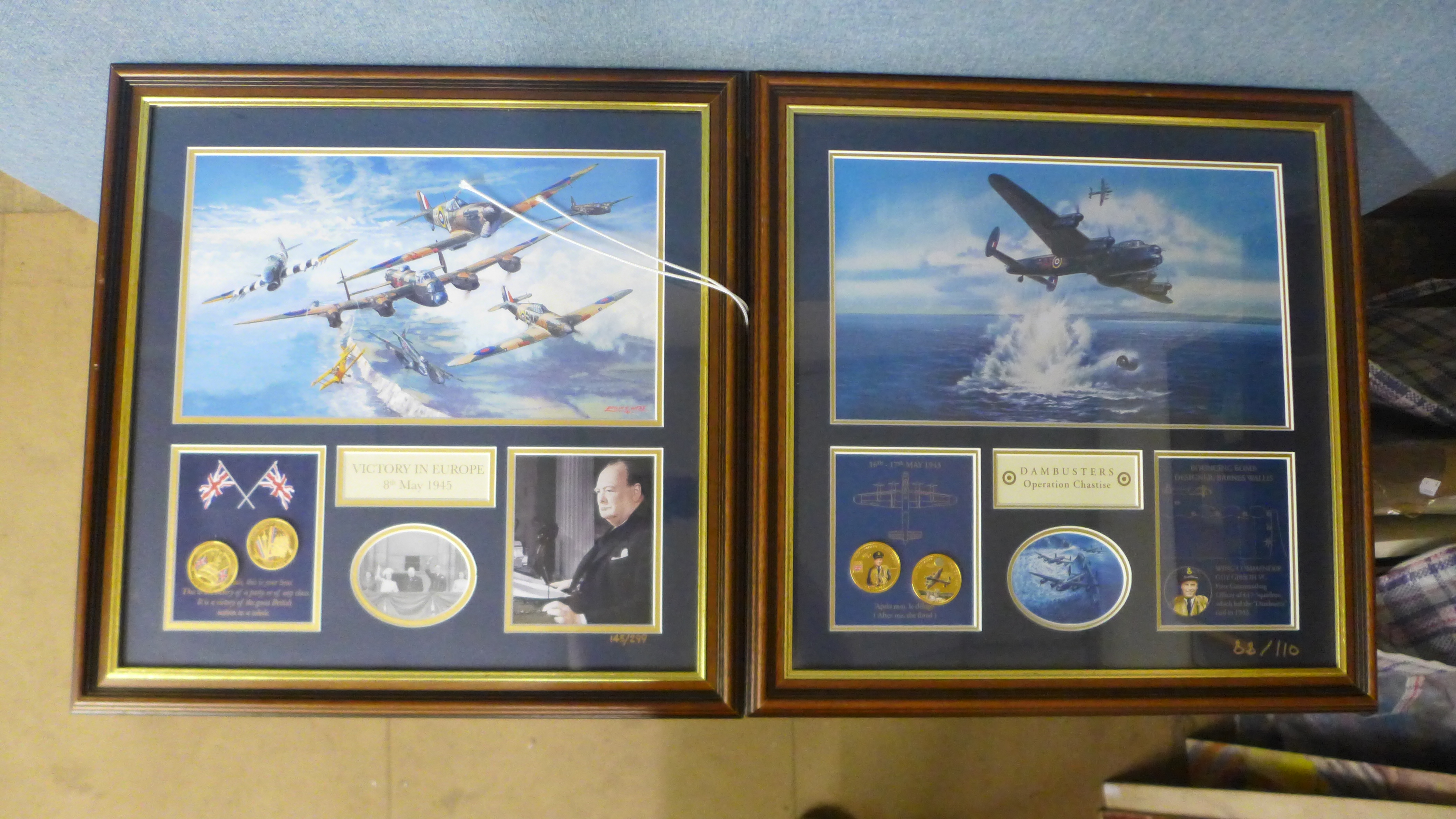 A framed set of Bradford Exchange limited edition prints with gold plated commemorative coins (7), - Image 5 of 6