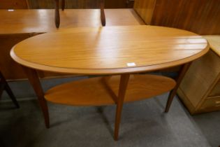 A Nathan teak oval side table