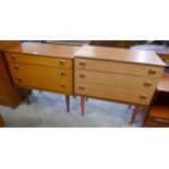 A pair of similar teak chests of drawers
