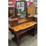 A Victorian mahogany dressing table and a washstand