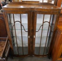 An oak display cabinet