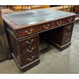 A Victorian mahogany pedestal desk