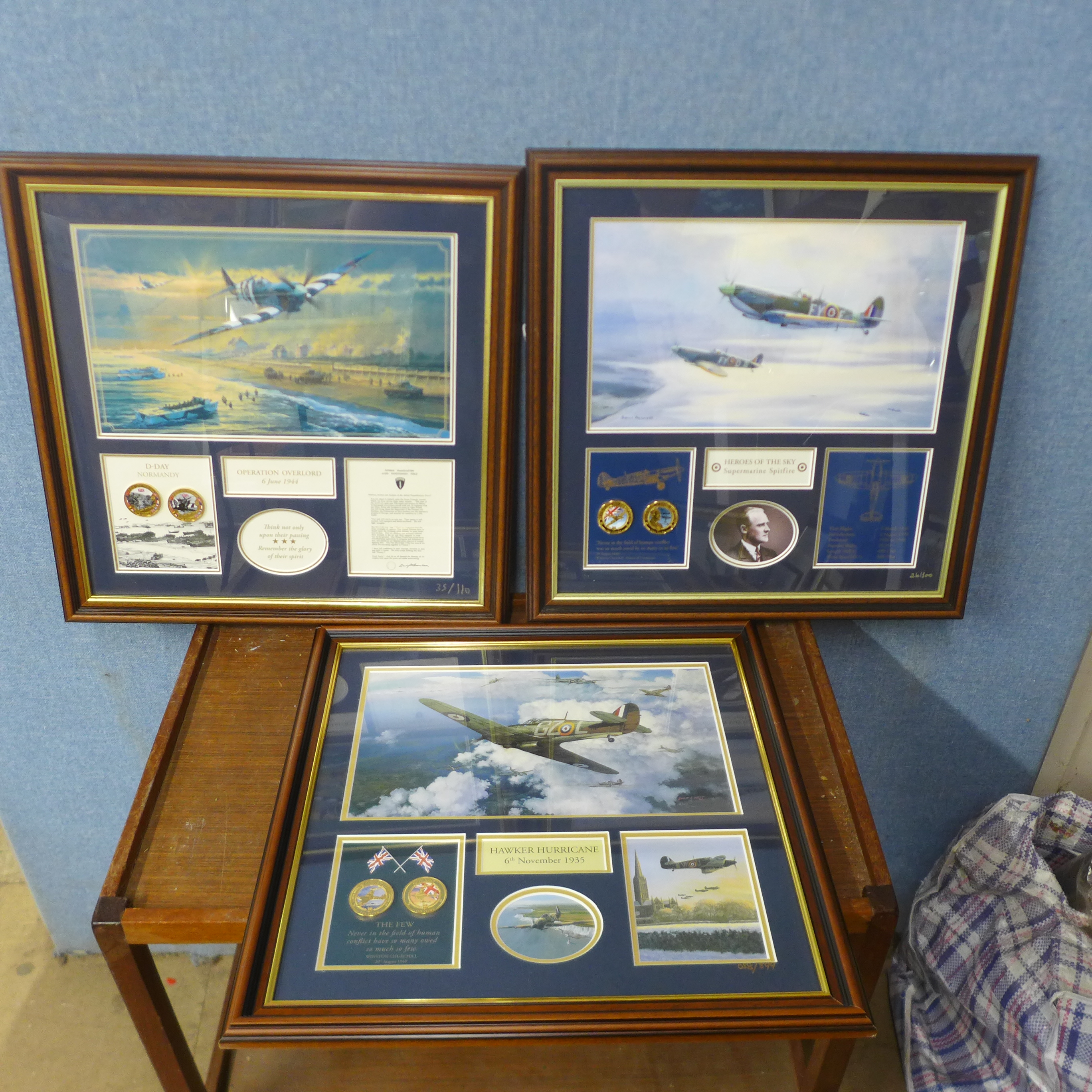 A framed set of Bradford Exchange limited edition prints with gold plated commemorative coins (7), - Image 2 of 6