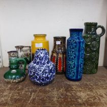 Assorted West German vases